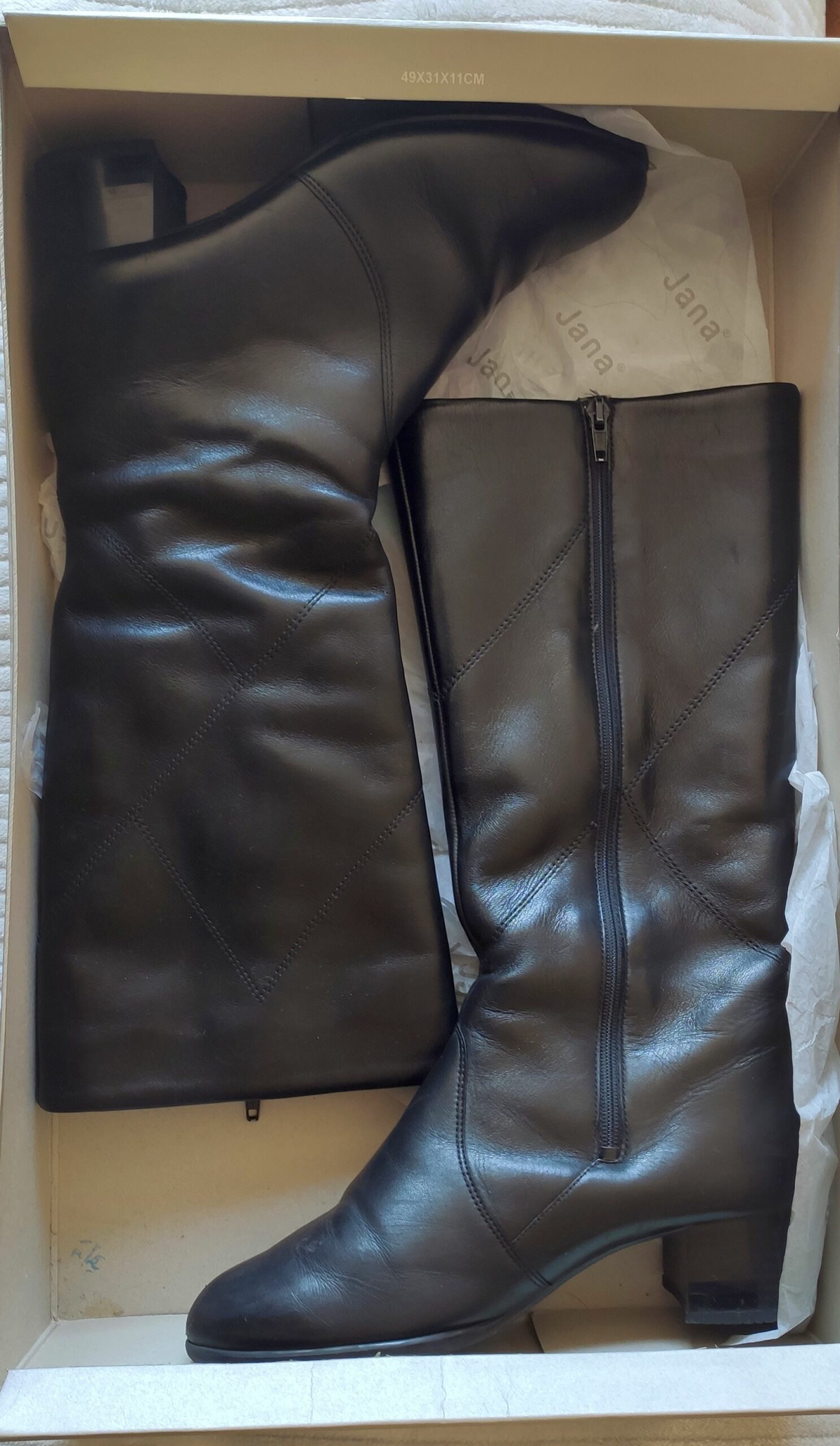 Bottes Fourrées Femme Cuir Noir (Taille 38)