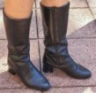 Bottes Fourrées Femme Cuir Noir (Taille 38)