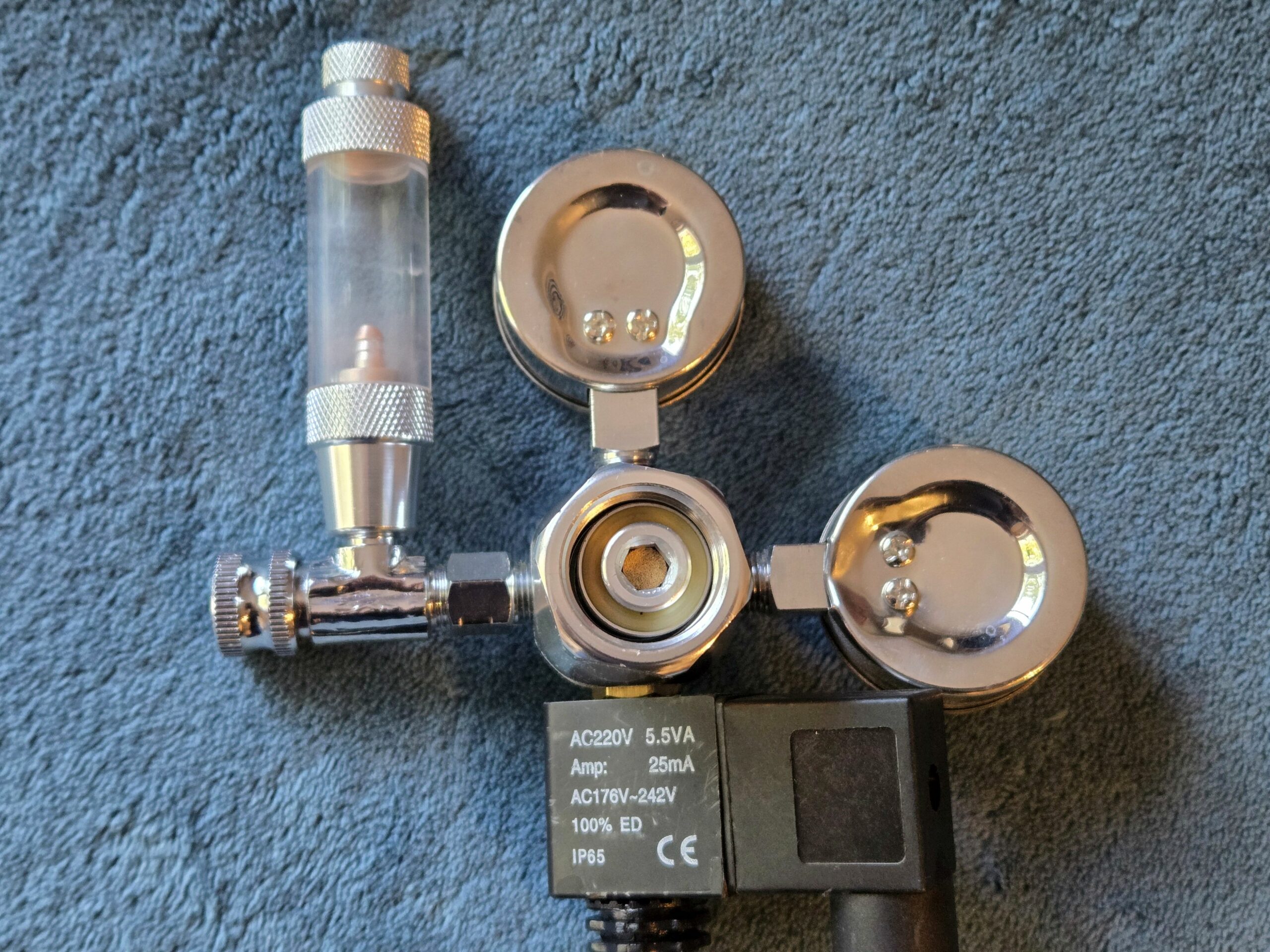 Électrovanne manomètre CO2 pour aquarium ou terrarium