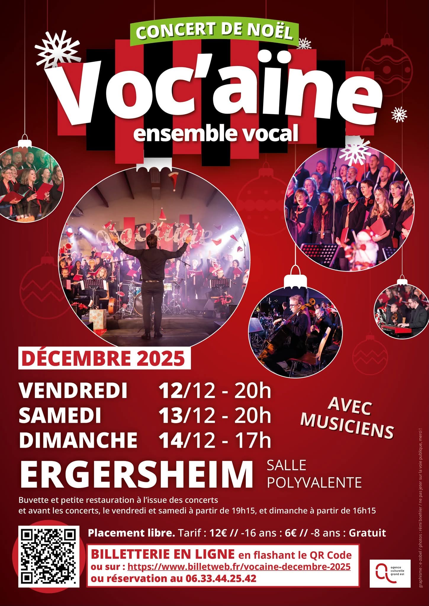 Voc&rsquo;aïne, ensemble choral mixte SATB, vous propose ses concerts de Noël dans une ambiance chaleureuse