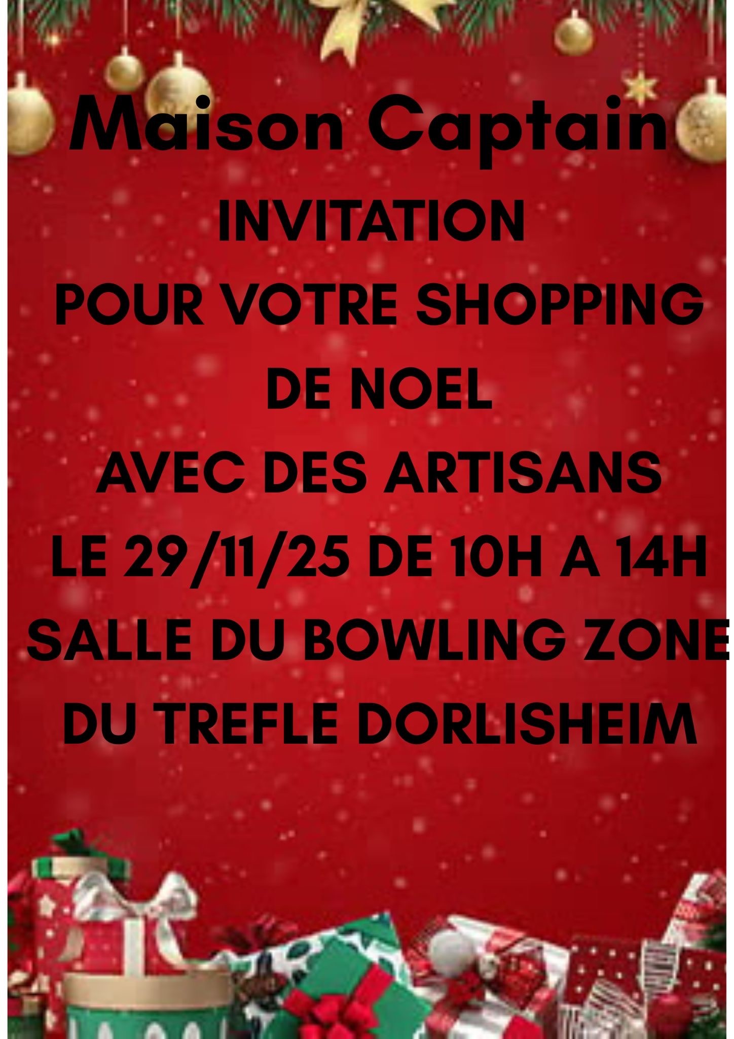 SHOPPING DE NOEL – SAMEDI 29 NOVEMBRE au Trèfle à Dorlisheim