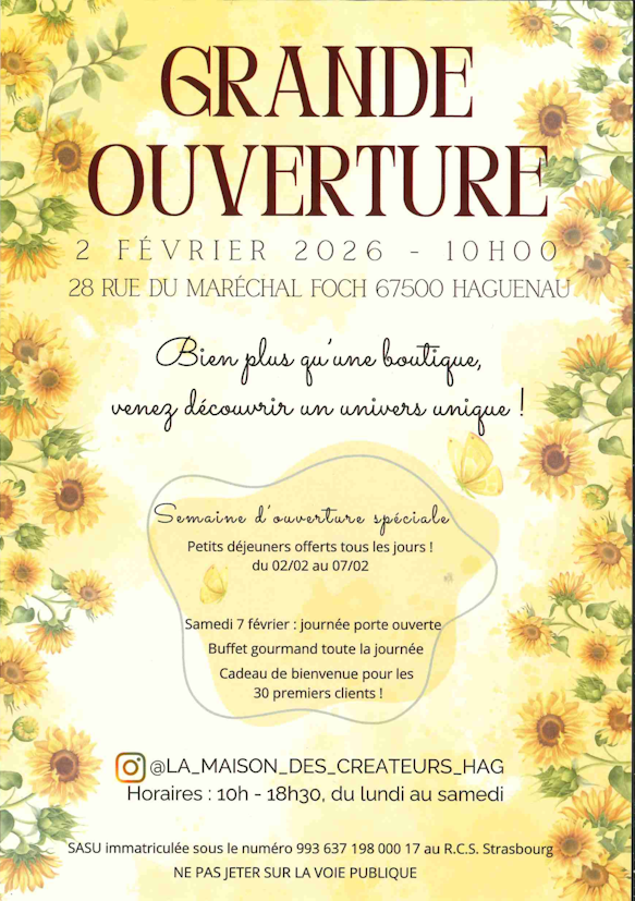 Ouverture d&rsquo;une boutique de décoration « la maison des créateurs » à Haguenau